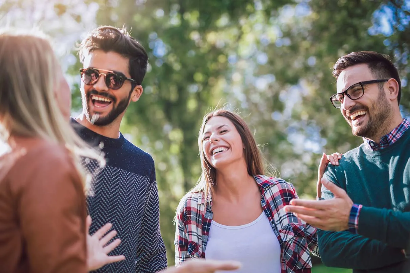 image of group laughing together