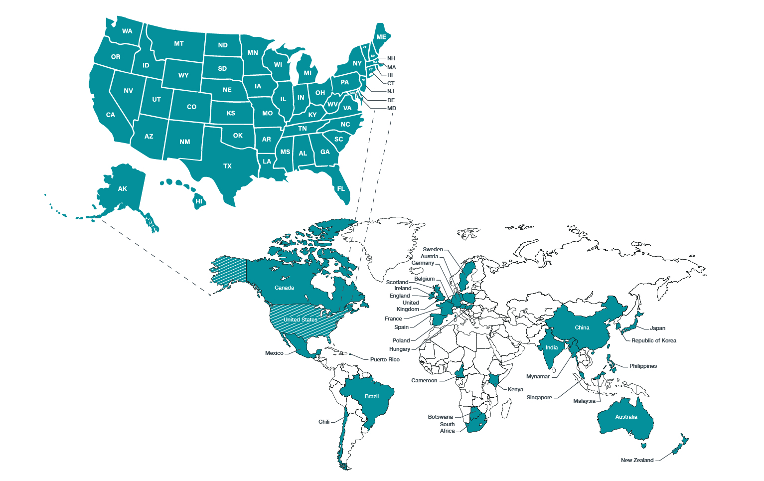 Countries with GRIT Coaches Map